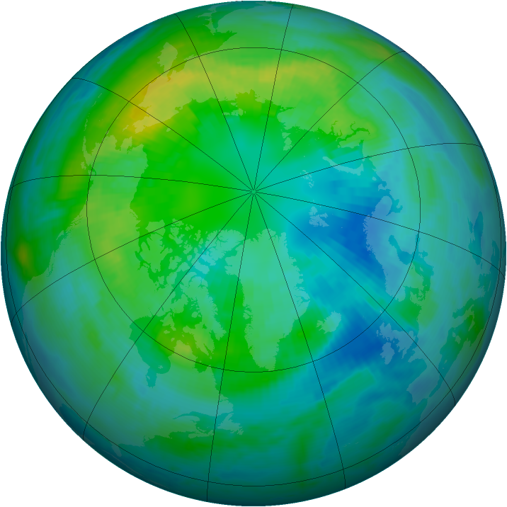 Arctic ozone map for 12 October 1998
